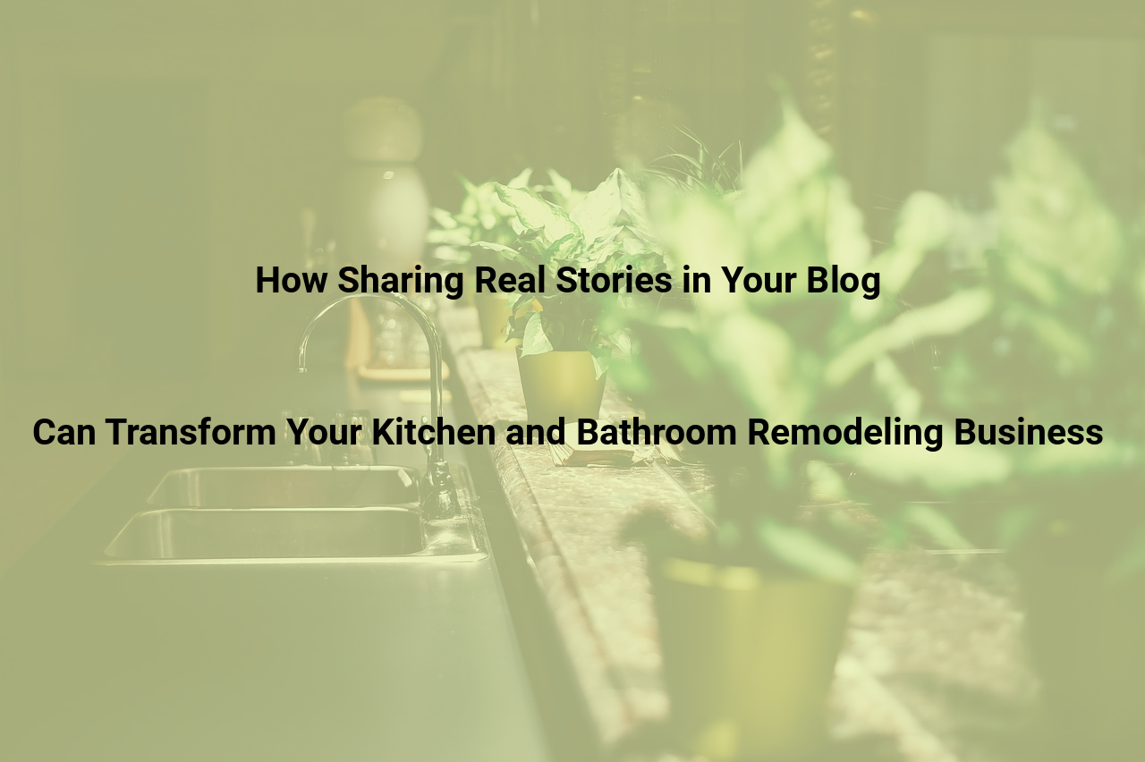 How Sharing Real Stories in Your Blog Can Transform Your Kitchen and Bathroom Remodeling Business
